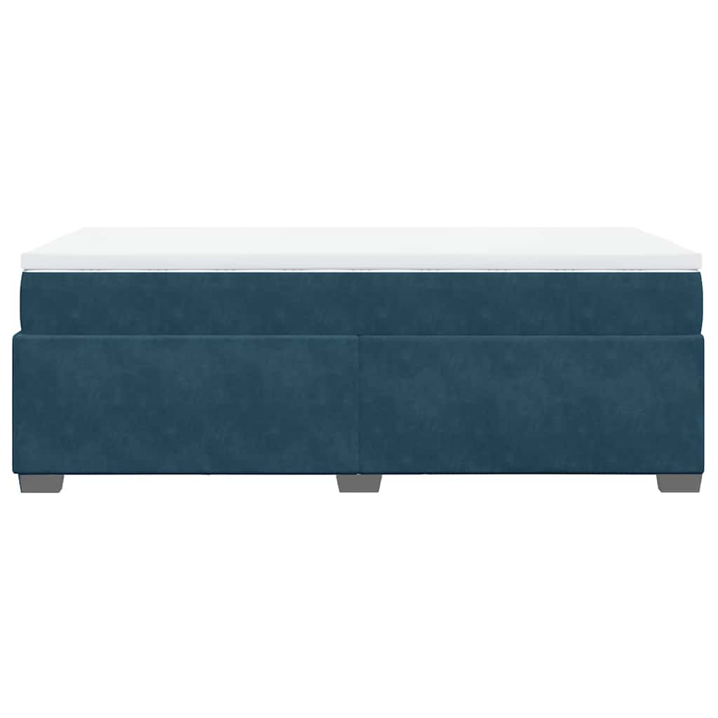 Giroletto a Molle con Materasso Blu Scuro 100x200 cm in Velluto | homemem39