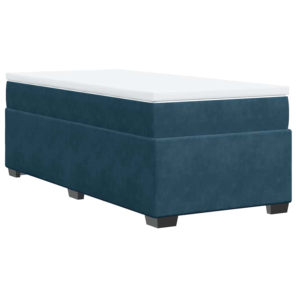 Giroletto a Molle con Materasso Blu Scuro 100x200 cm in Velluto | homemem39