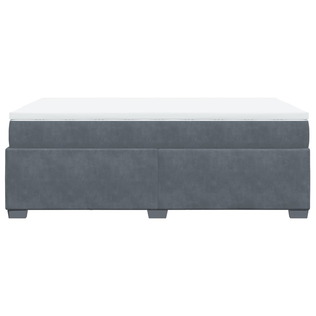 Giroletto a Molle con Materasso Grigio Scuro 120x200 cm Velluto - homemem39