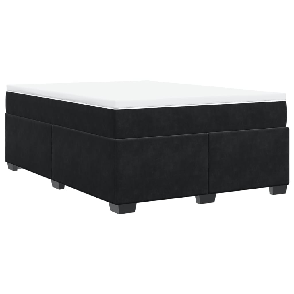 Giroletto a Molle con Materasso Nero 140x190 cm in Velluto | homemem39