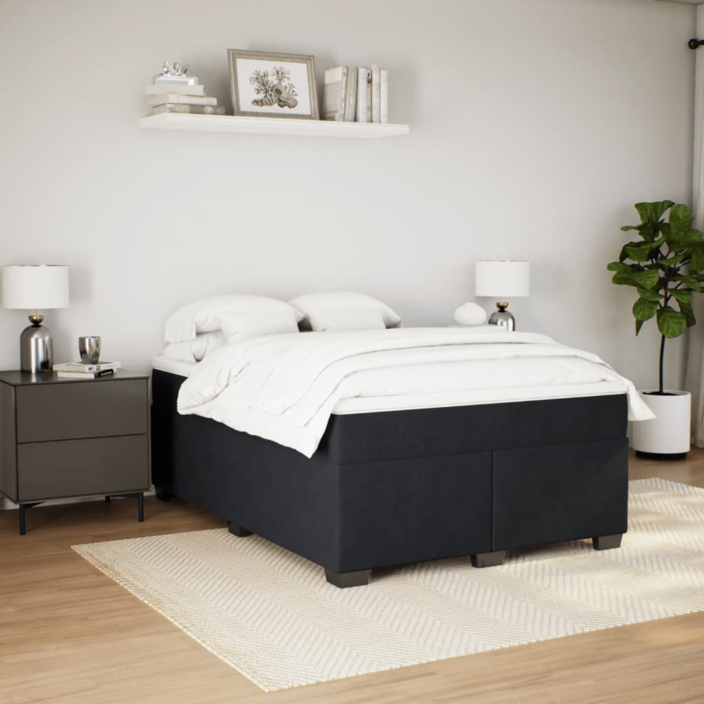 Giroletto a Molle con Materasso Nero 140x190 cm in Velluto | homemem39