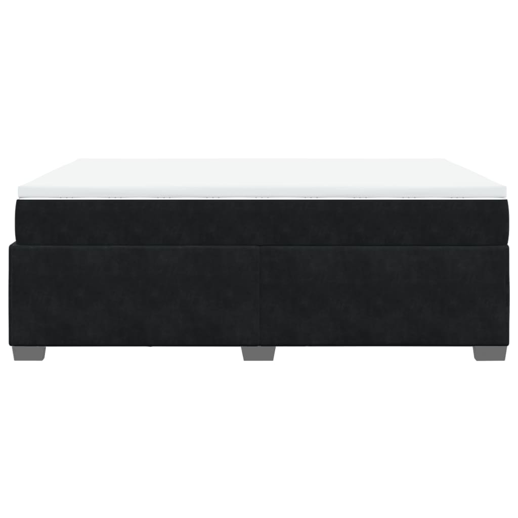 Giroletto a Molle con Materasso Nero 140x190 cm in Velluto | homemem39