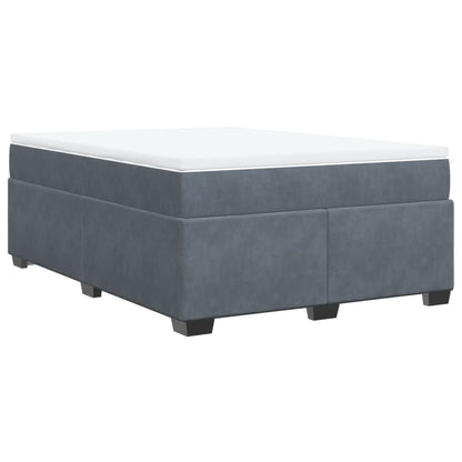 Giroletto a Molle con Materasso Grigio Scuro 160x200 cm Velluto