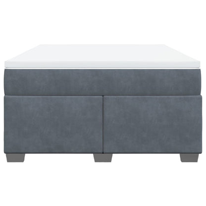 Giroletto a Molle con Materasso Grigio Scuro 160x200 cm Velluto