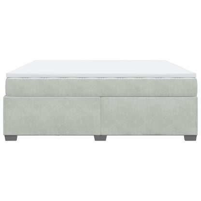 Giroletto a Molle con Materasso Grigio Chiaro 200x200cm Velluto - homemem39