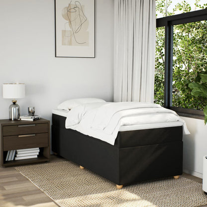 Giroletto a Molle con Materasso Nero 90x190 cm in Tessuto | homemem39
