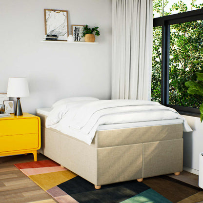 Giroletto a Molle con Materasso Crema 120x190 cm in Tessuto | homemem39