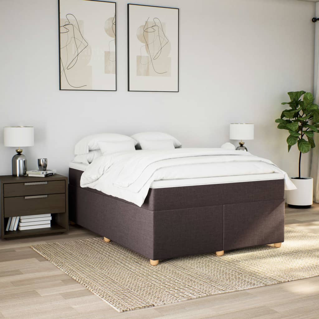 Giroletto a Molle con Materasso Marrone Scuro 140x190cm Tessuto | homemem39