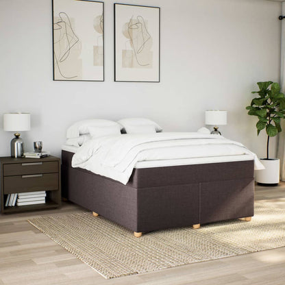 Giroletto a Molle con Materasso Marrone Scuro 140x190cm Tessuto | homemem39