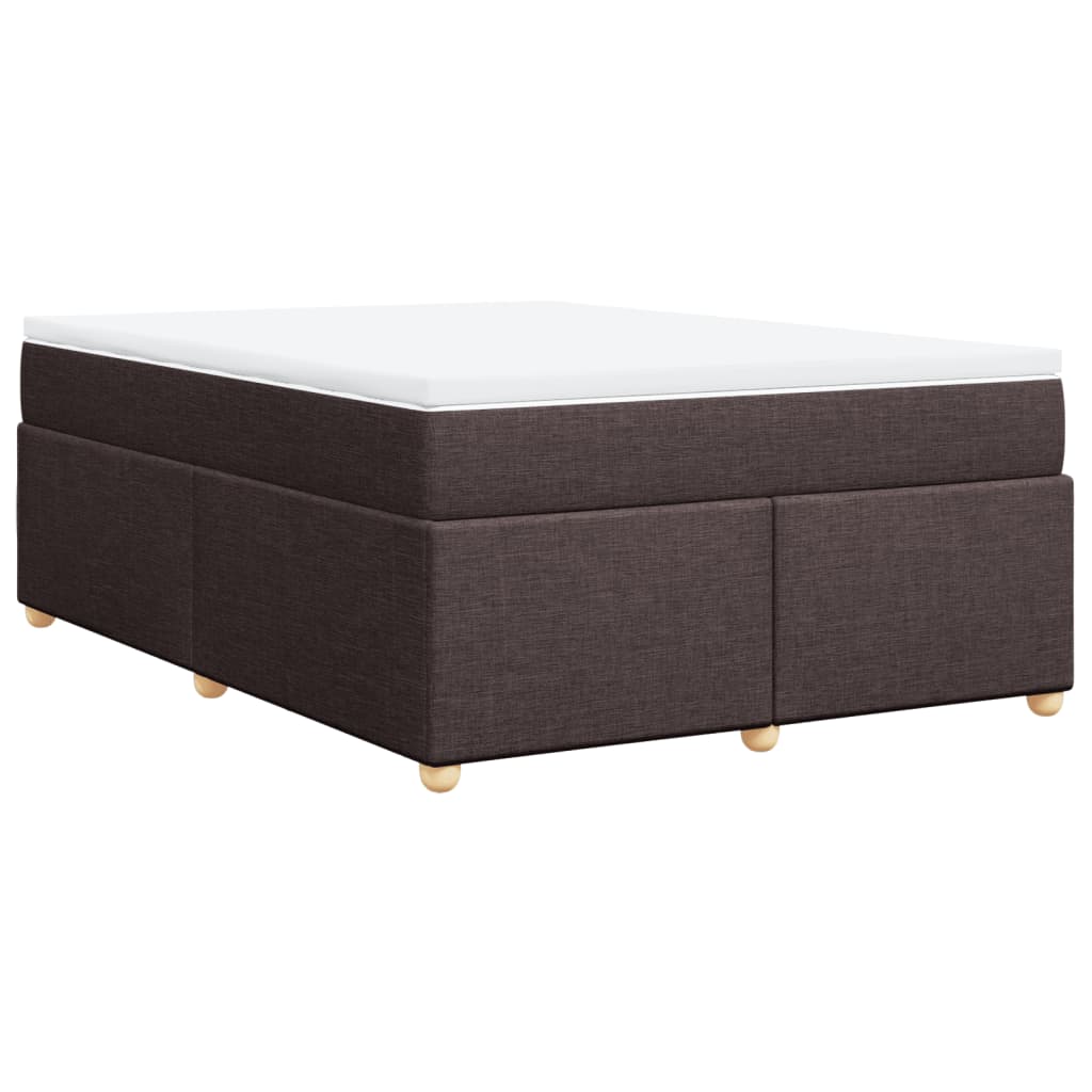 Giroletto a Molle con Materasso Marrone Scuro 140x190cm Tessuto | homemem39