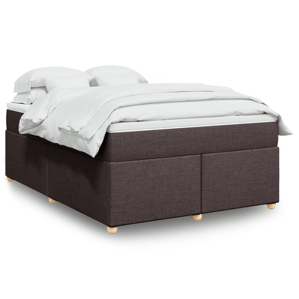 Giroletto a Molle con Materasso Marrone Scuro 140x190cm Tessuto | homemem39
