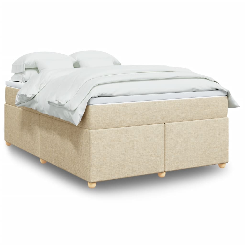 Giroletto a Molle con Materasso Crema 140x19 cm in Tessuto | homemem39