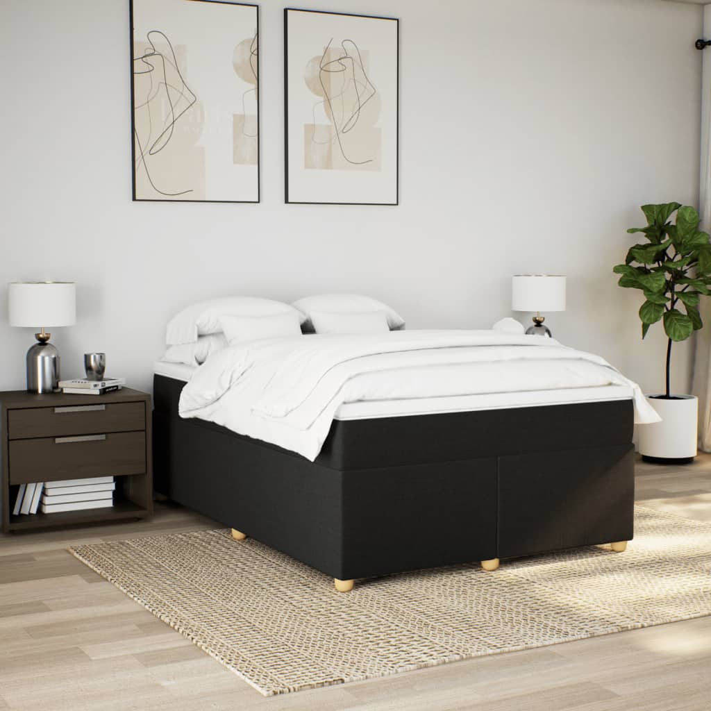 Giroletto a Molle con Materasso Nero 160x200 cm in Tessuto | homemem39