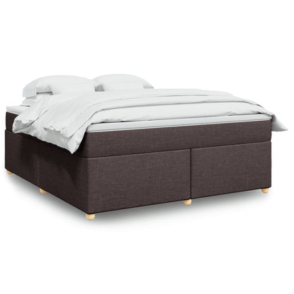 Giroletto a Molle con Materasso Marrone Scuro 180x200cm Tessuto | homemem39