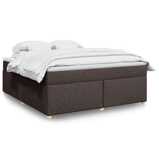 Giroletto a Molle con Materasso Marrone Scuro 180x200cm Tessuto | homemem39