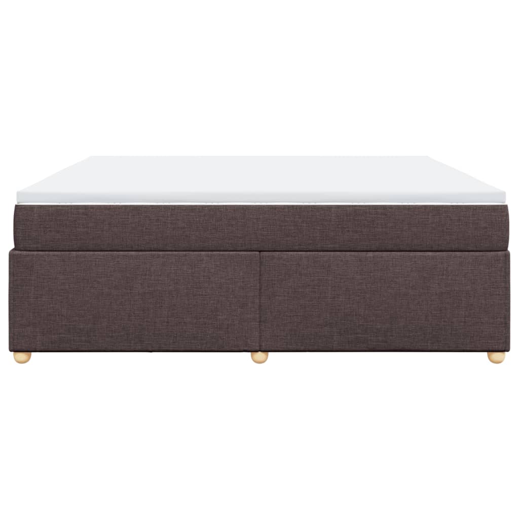 Giroletto a Molle con Materasso Marrone Scuro 200x200cm Tessuto - homemem39