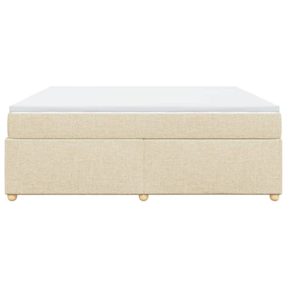 Giroletto a Molle con Materasso Crema 200x200 cm in Tessuto - homemem39