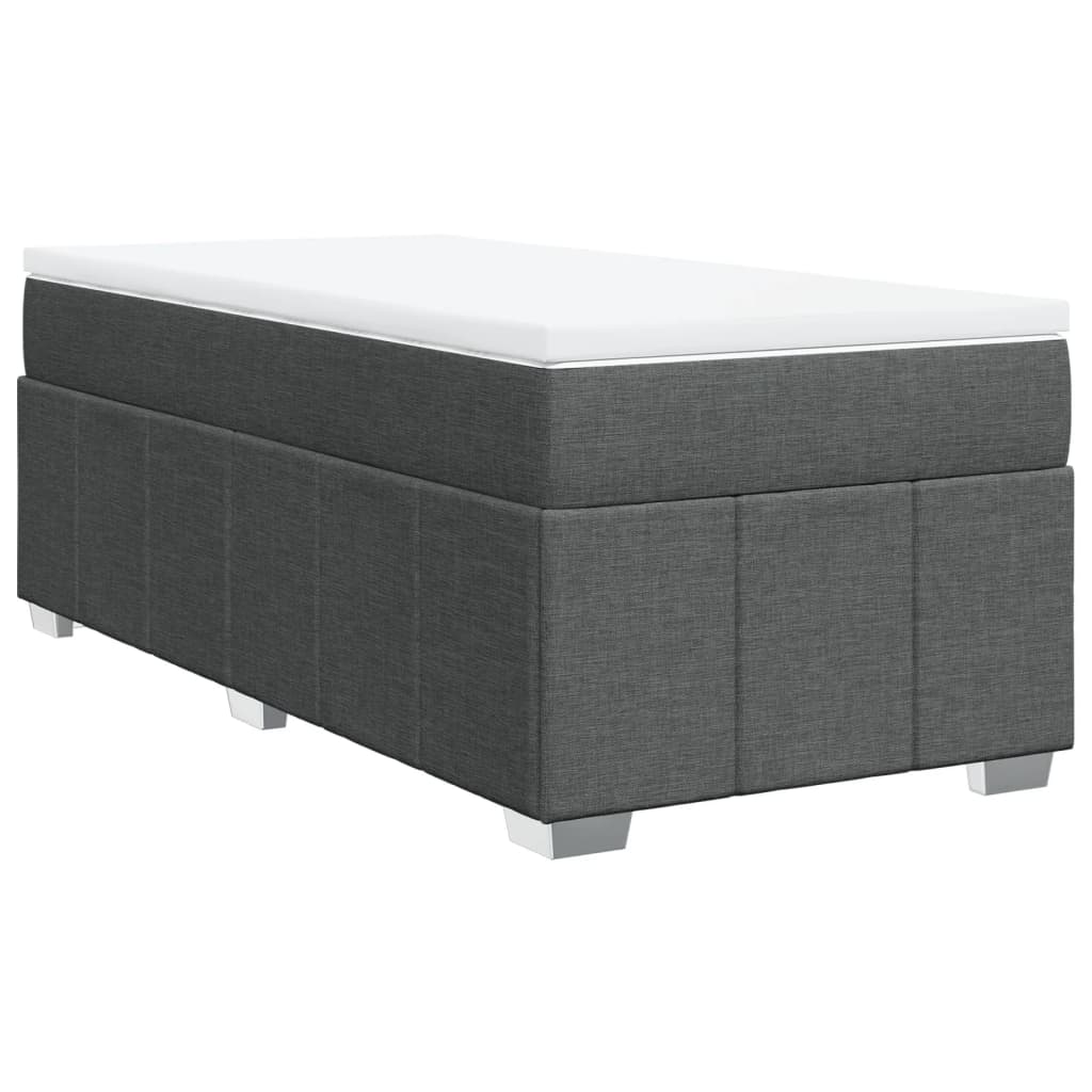 Giroletto a Molle con Materasso Grigio Scuro 90x190 cm Tessuto | homemem39