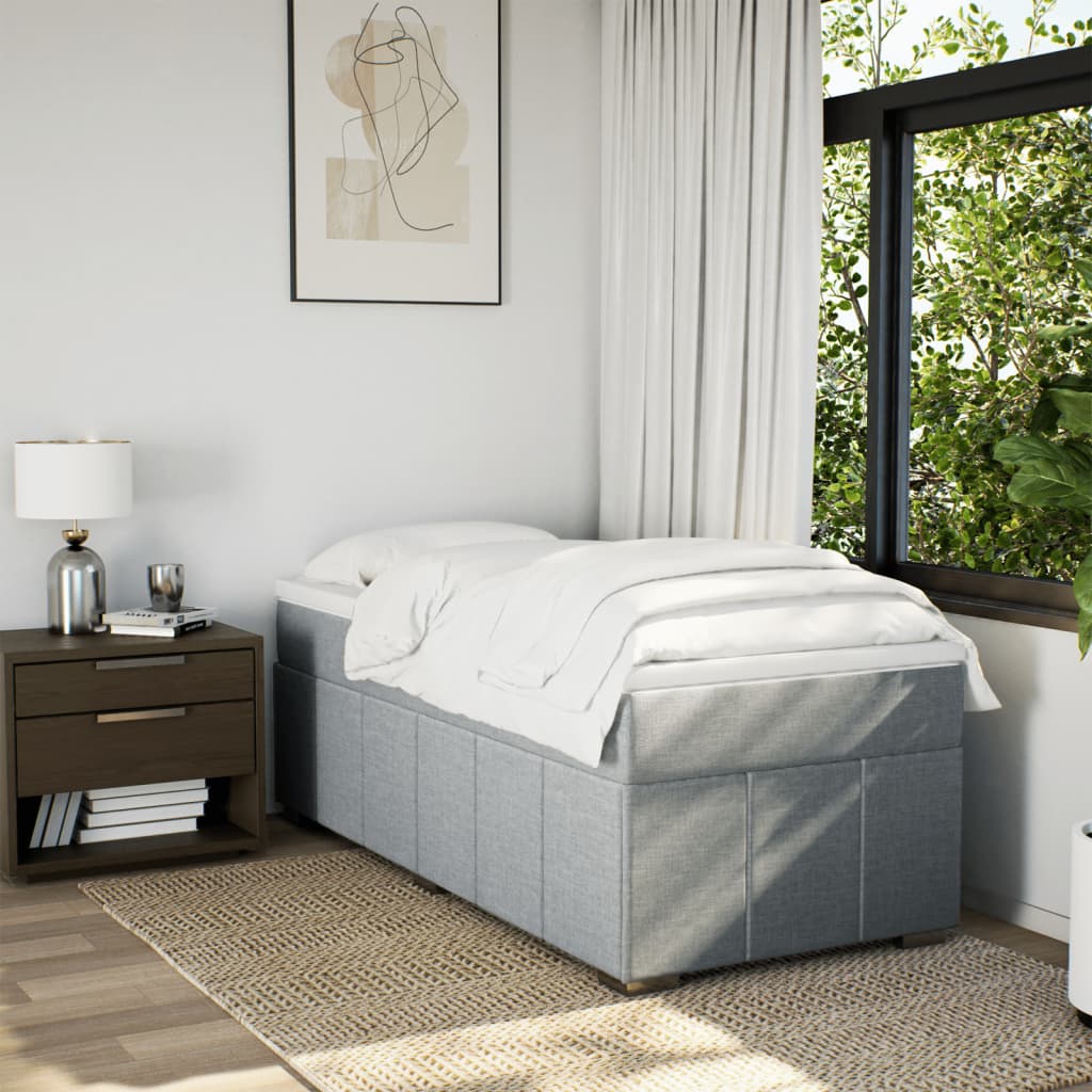 Giroletto a Molle con Materasso Grigio Chiaro 90x200 cm Tessuto | homemem39