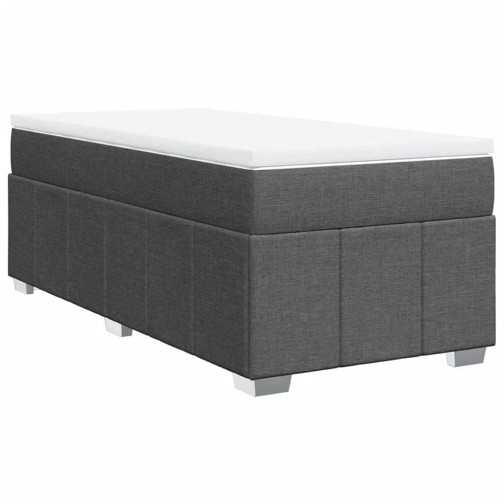 Giroletto a Molle con Materasso Grigio Scuro 90x200 cm Tessuto | homemem39