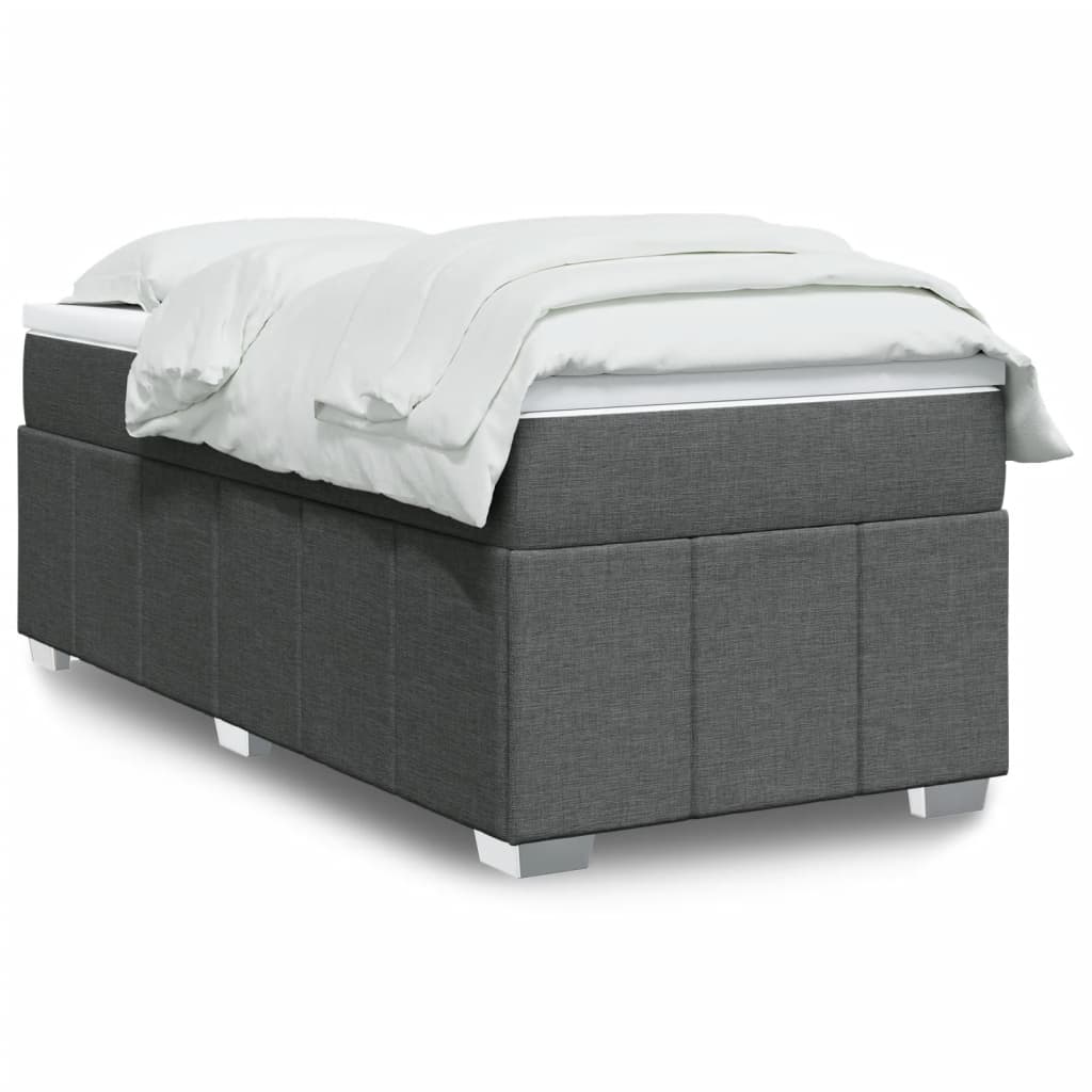 Giroletto a Molle con Materasso Grigio Scuro 90x200 cm Tessuto | homemem39