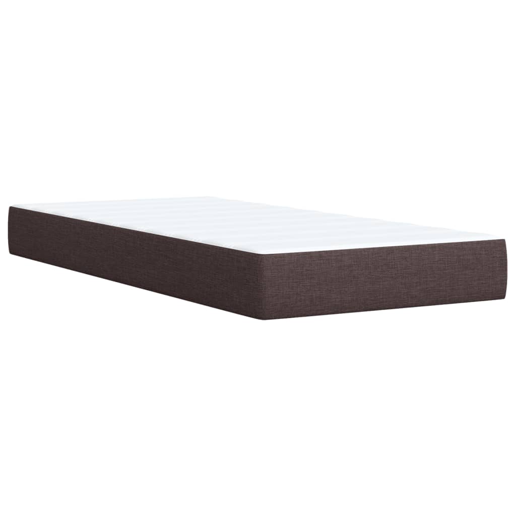 Giroletto a Molle con Materasso Marrone Scuro 90x200 cm Tessuto | homemem39