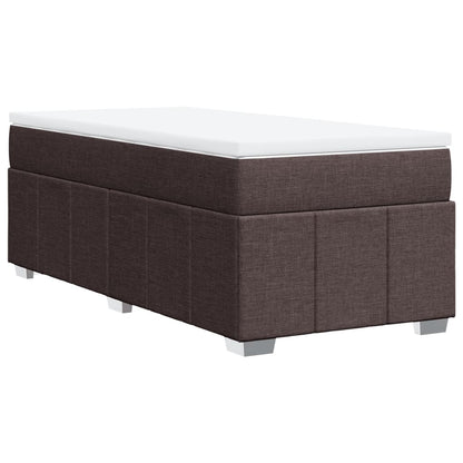 Giroletto a Molle con Materasso Marrone Scuro 90x200 cm Tessuto | homemem39