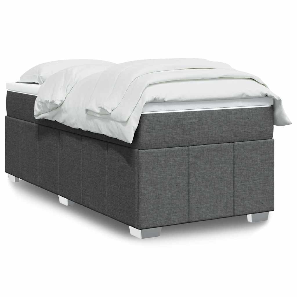 Giroletto a Molle con Materasso Grigio Scuro 100x200 cm Tessuto | homemem39