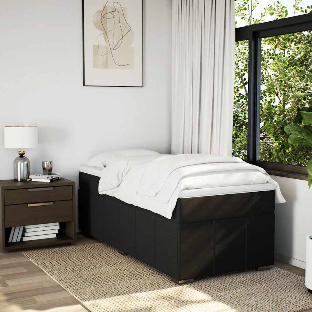 Giroletto a Molle con Materasso Nero 100x200 cm in Tessuto | homemem39