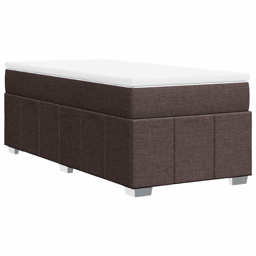 Giroletto a Molle con Materasso Marrone Scuro 100x200cm Tessuto | homemem39
