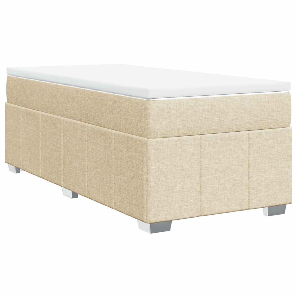 Giroletto a Molle con Materasso Crema 100x200 cm in Tessuto | homemem39