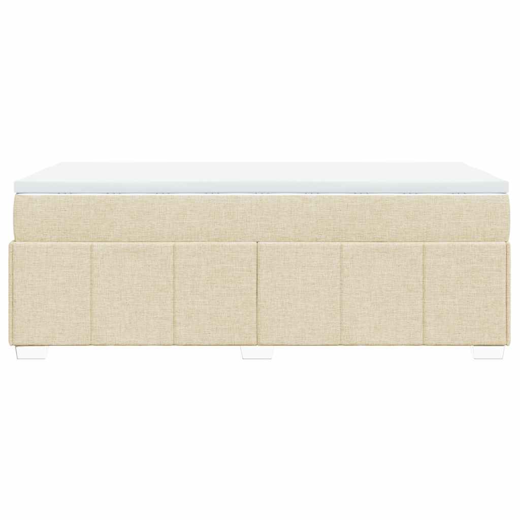 Giroletto a Molle con Materasso Crema 100x200 cm in Tessuto | homemem39