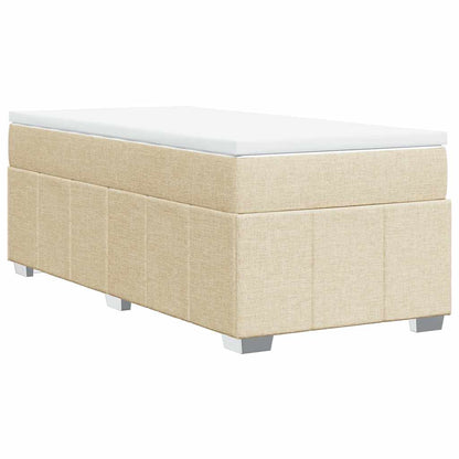Giroletto a Molle con Materasso Crema 100x200 cm in Tessuto | homemem39