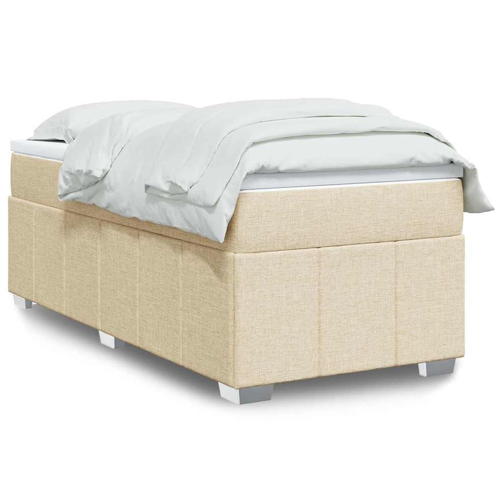 Giroletto a Molle con Materasso Crema 100x200 cm in Tessuto | homemem39