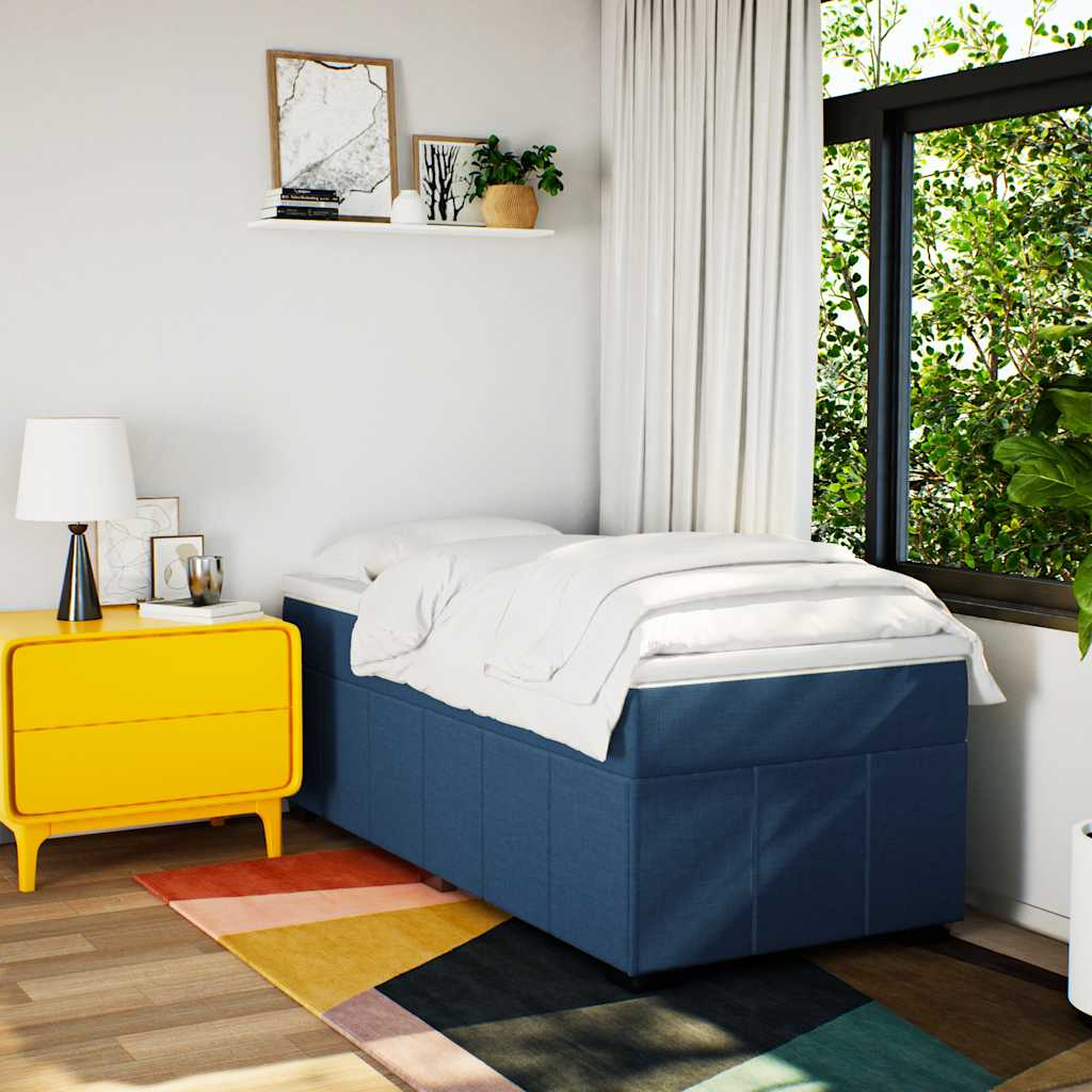Giroletto a Molle con Materasso Blu 100x200 cm in Tessuto | homemem39