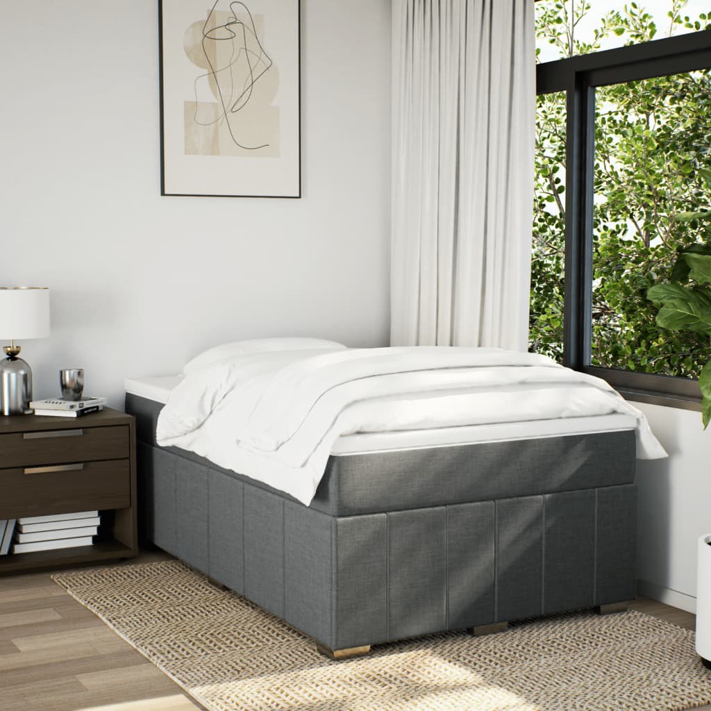 Giroletto a Molle con Materasso Grigio Scuro 120x190cm Tessuto | homemem39
