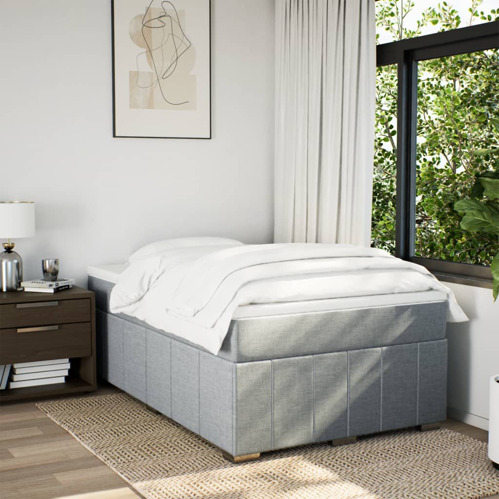 Giroletto a Molle con Materasso Grigio Chiaro 120x200cm Tessuto | homemem39