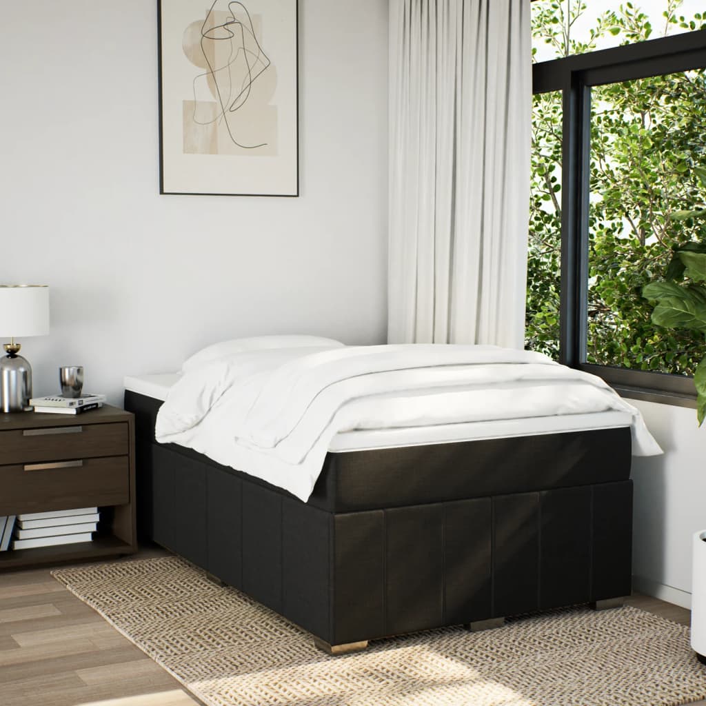 Giroletto a Molle con Materasso Nero 120x200 cm in Tessuto | homemem39