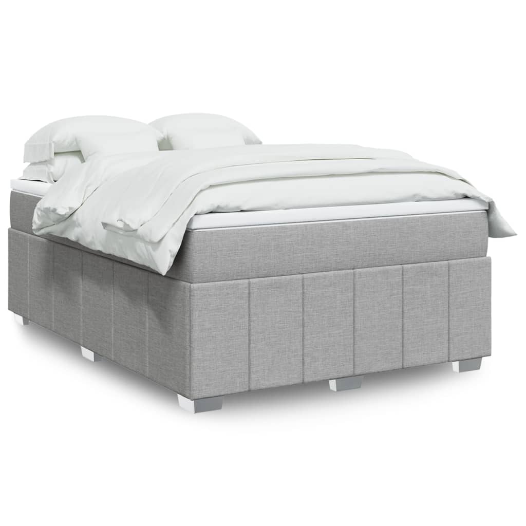 Giroletto a Molle con Materasso Grigio Chiaro 140x190cm Tessuto | homemem39