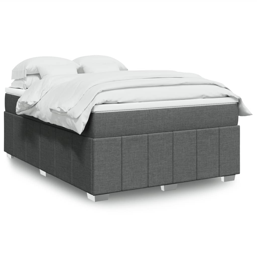 Giroletto a Molle con Materasso Grigio Scuro 140x190 cm Tessuto | homemem39