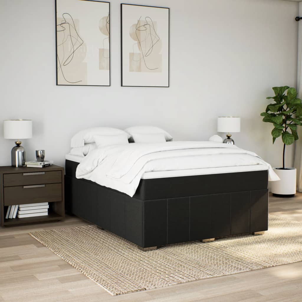 Giroletto a Molle con Materasso Nero 140x190 cm in Tessuto | homemem39