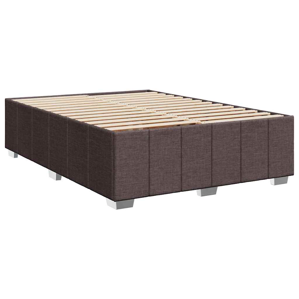 Giroletto a Molle con Materasso Marrone Scuro 140x190cm Tessuto | homemem39