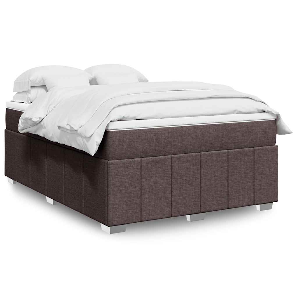 Giroletto a Molle con Materasso Marrone Scuro 140x190cm Tessuto | homemem39