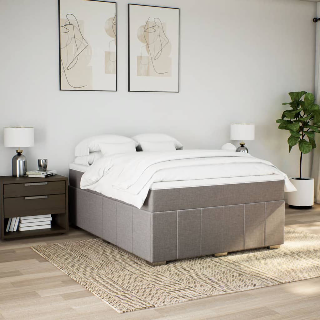 Giroletto a Molle con Materasso Tortora 140x190 cm in Tessuto | homemem39