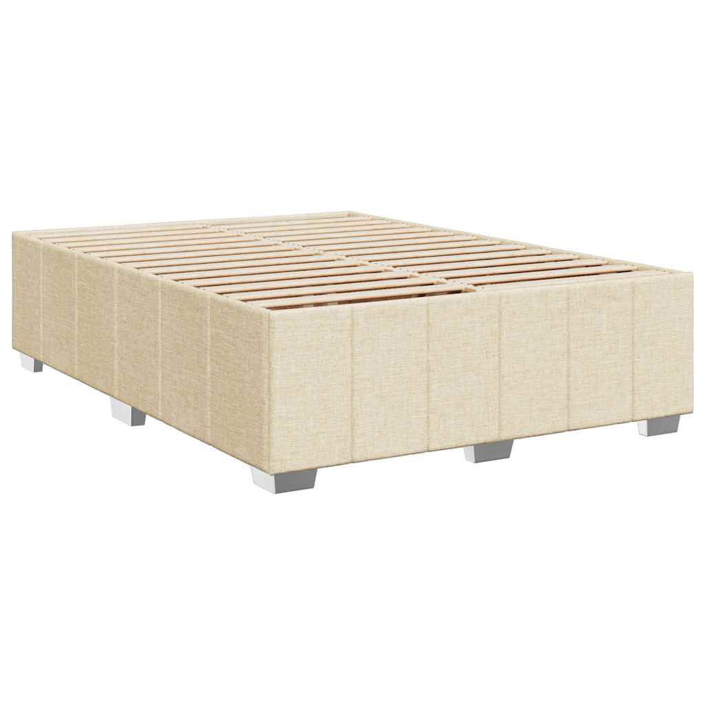 Giroletto a Molle con Materasso Crema 140x19 cm in Tessuto | homemem39