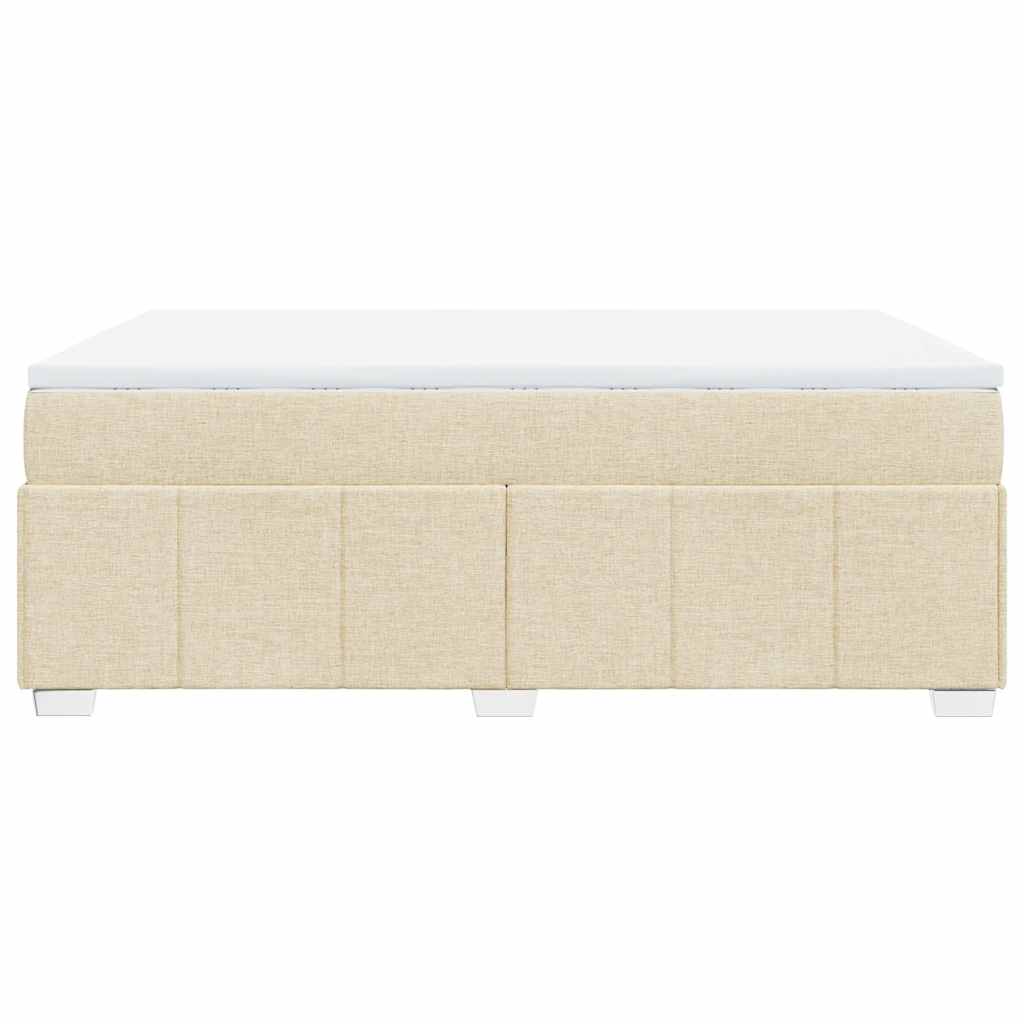 Giroletto a Molle con Materasso Crema 140x19 cm in Tessuto | homemem39