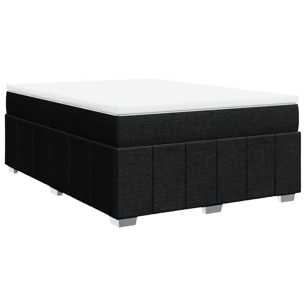 Giroletto a Molle con Materasso Nero 160x200 cm in Tessuto | homemem39