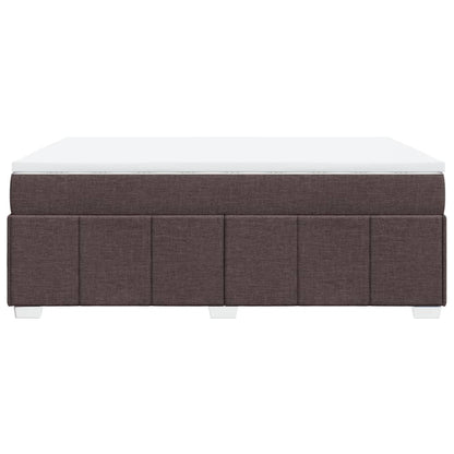 Giroletto a Molle con Materasso Marrone Scuro 160x200cm Tessuto - homemem39