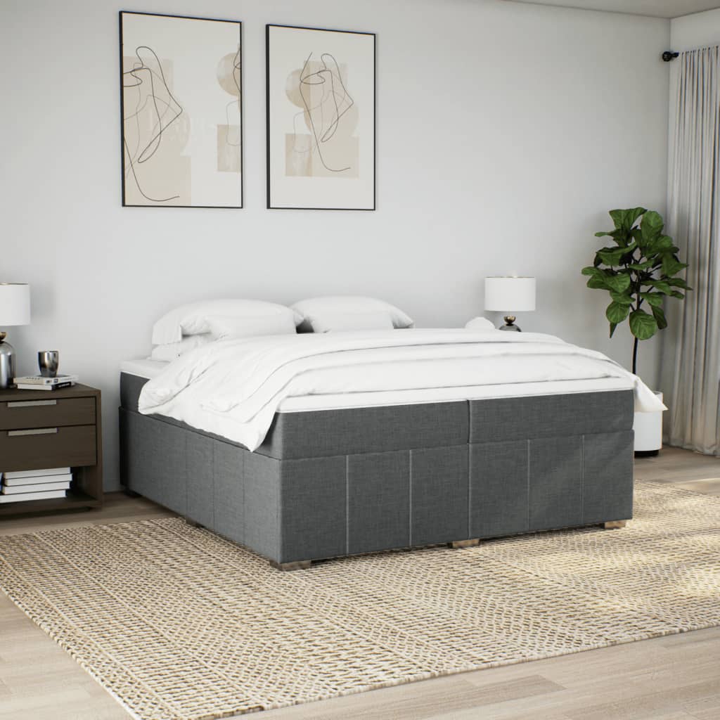 Giroletto a Molle con Materasso Tortora 200x200 cm in Tessuto | homemem39