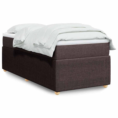 Giroletto a Molle con Materasso Marrone Scuro 80x200 cm Tessuto | homemem39